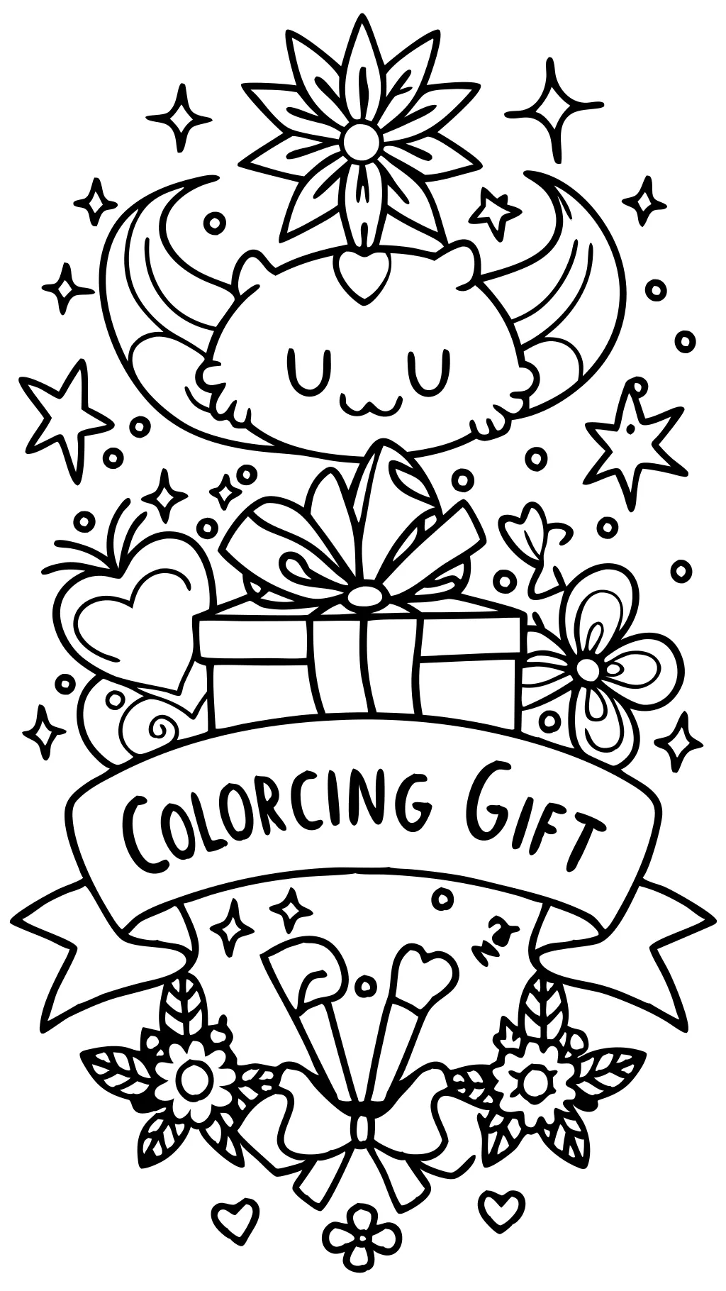 coloring page gift